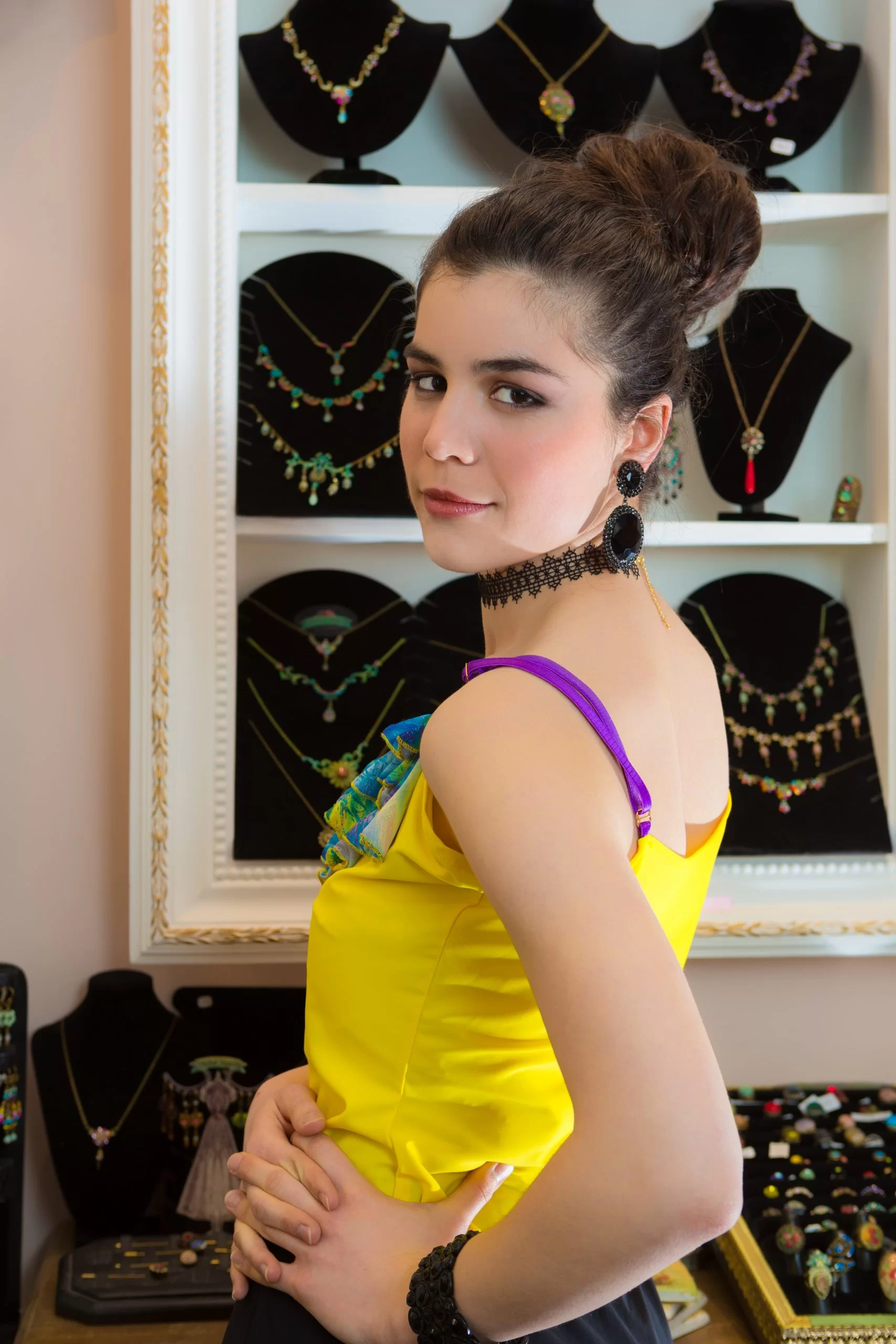 Débardeur femme made in France volanté Cocotte version jaune – Image 4