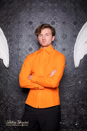 Chemise Made in France pour homme Grégoire coloris orange – Image 3