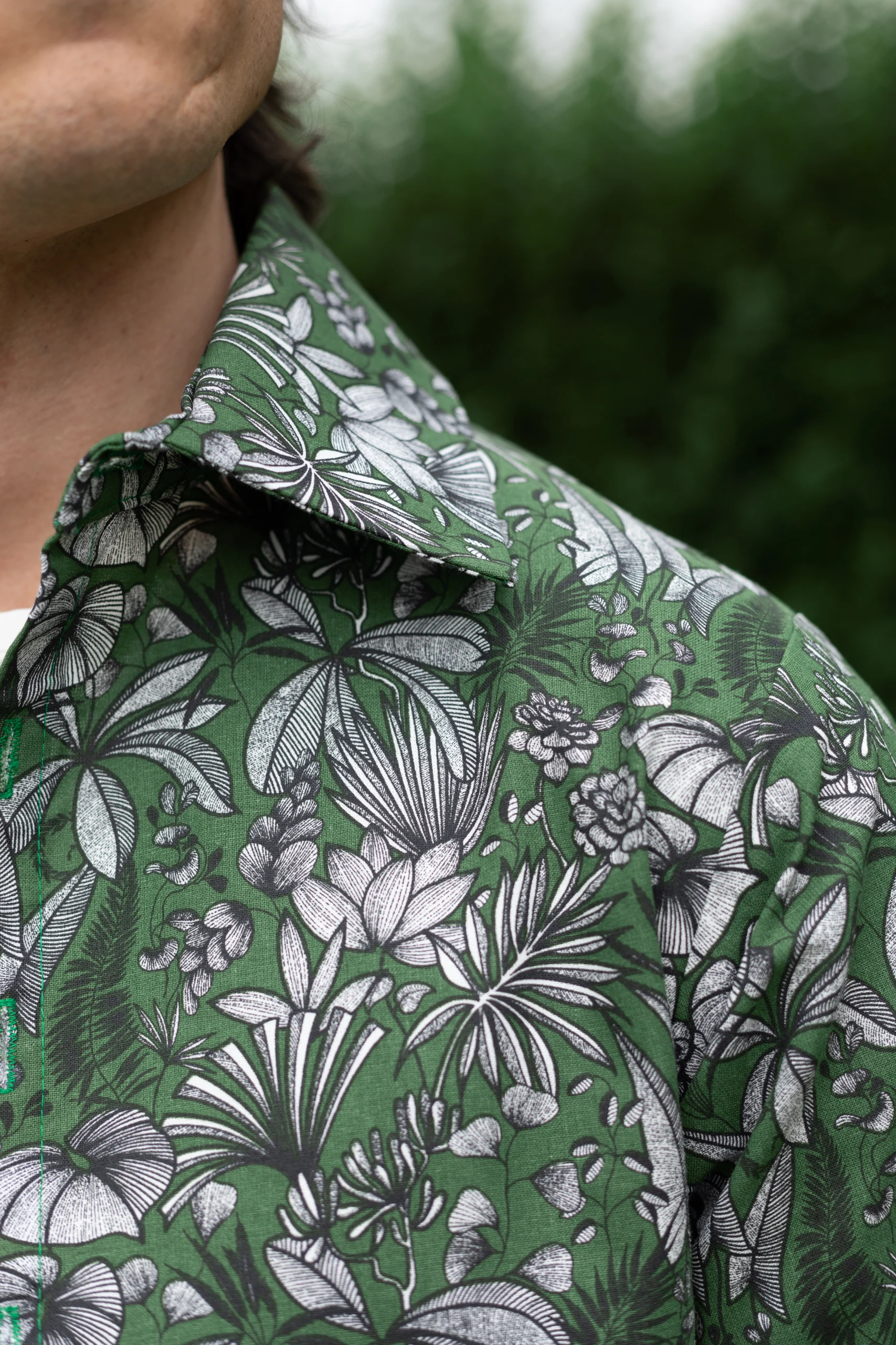 Chemise Made in France pour homme Grégoire coloris vert imprimé feuillages – Image 8