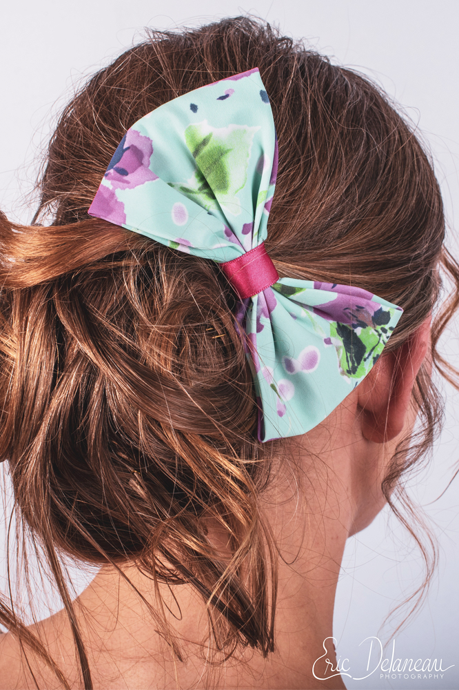 Noeud multicolore pour cheveux Made in France Nymphéas de Monet