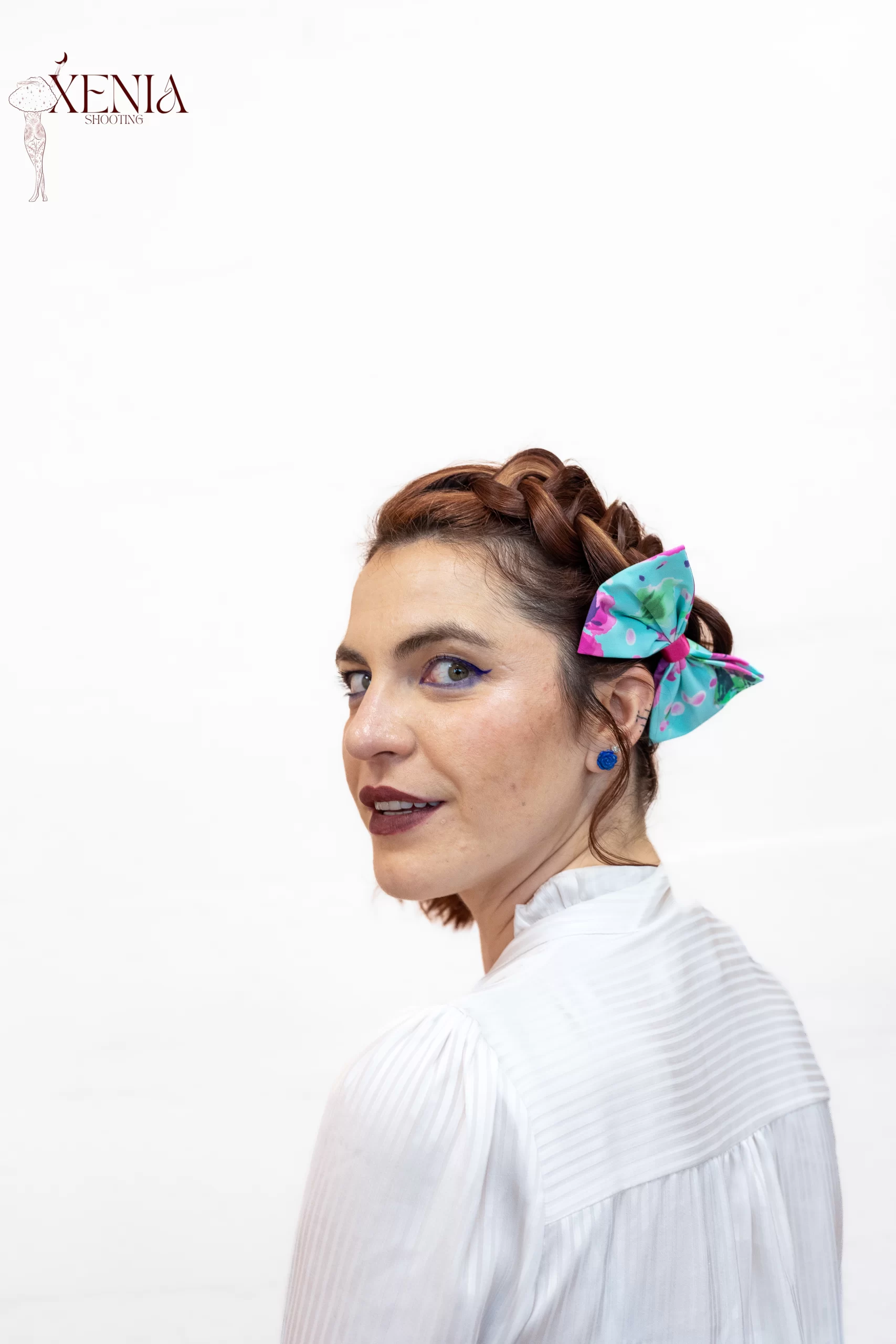 Noeud multicolore pour cheveux Made in France Nymphéas de Monet – Image 4