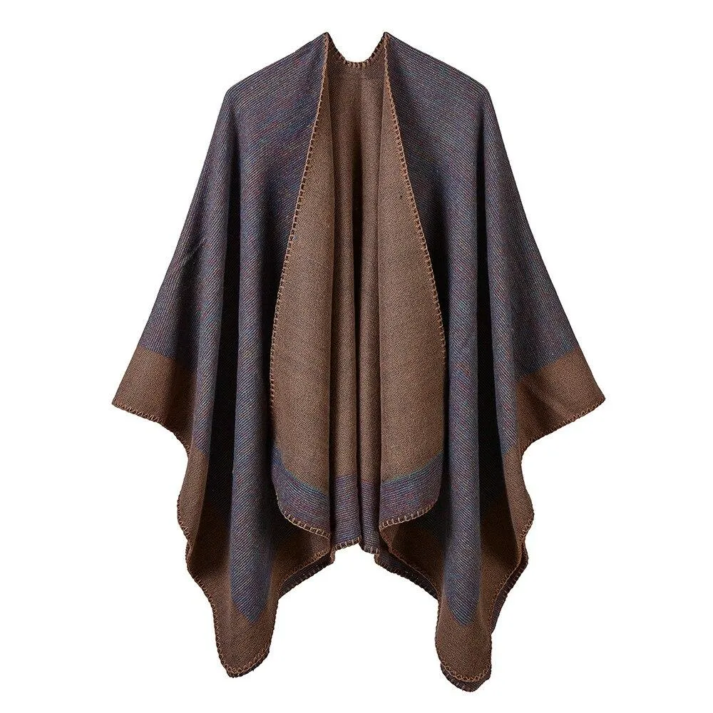 Poncho Chaud Femme